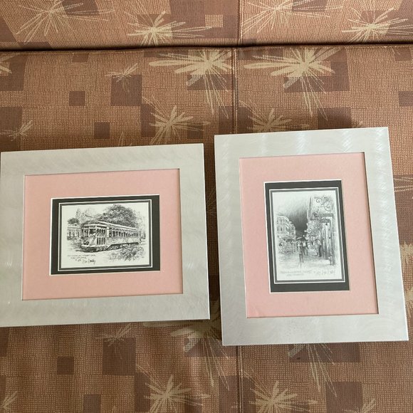Don Davey pair of framed French Quarter signed prints - Picture 1 of 8